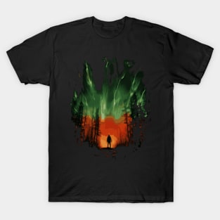 Michigan State with Northern Lights - Vector Art Design T-Shirt